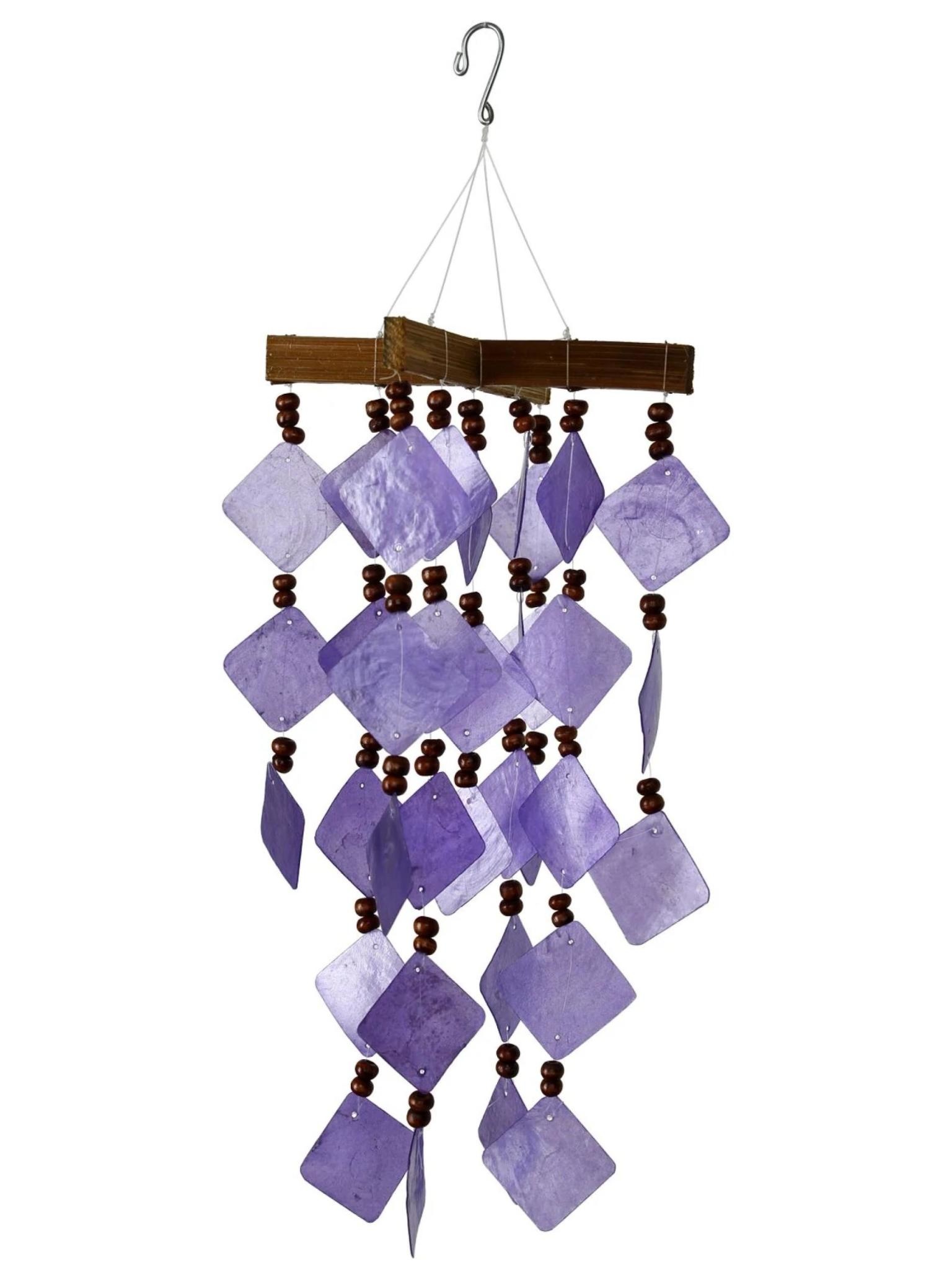 Woodstock Chimes Diamond Capiz Windchime Purple