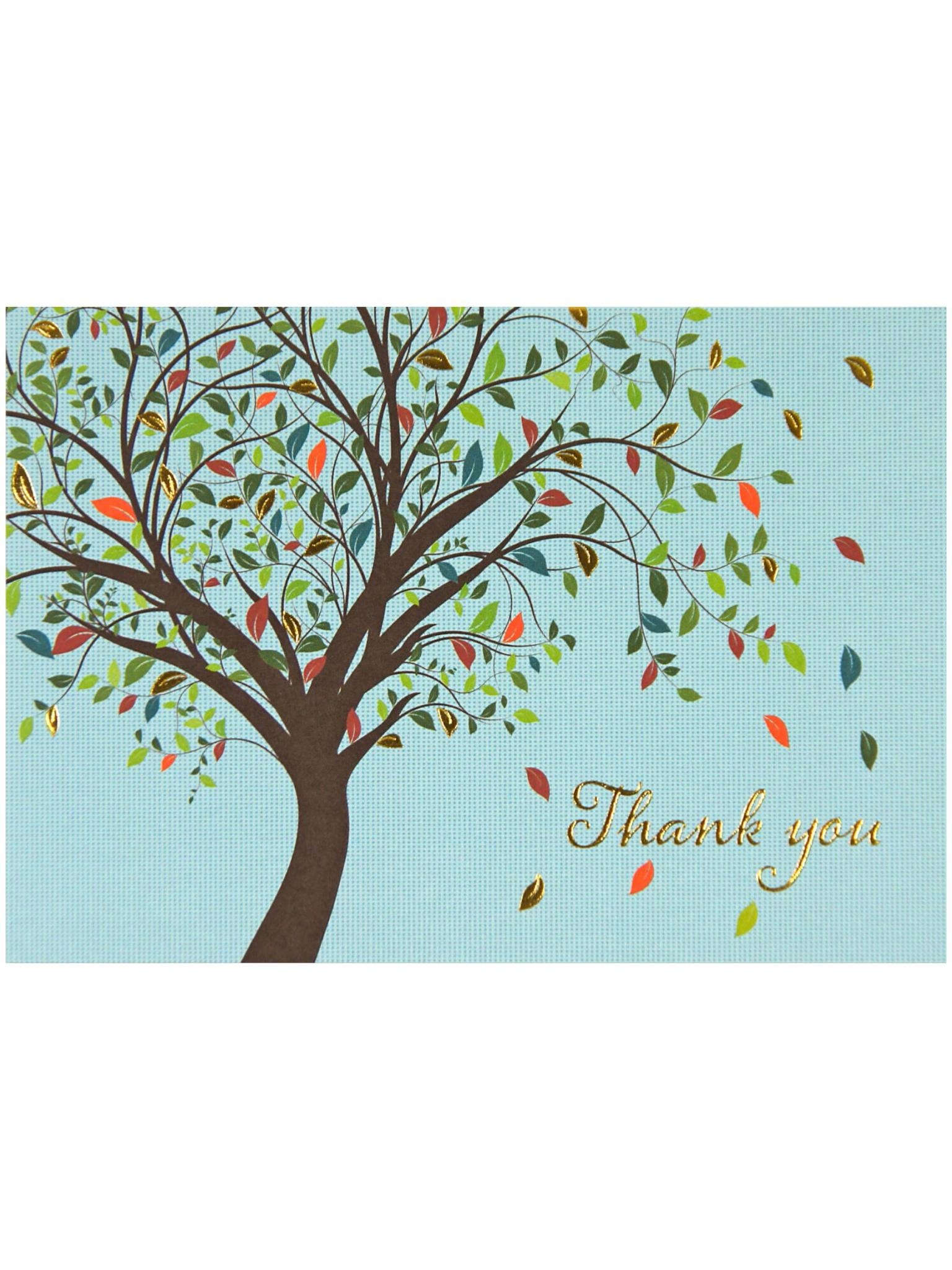 Peter Pauper Boxed Thank You Cards: Tree of Life (Blue)