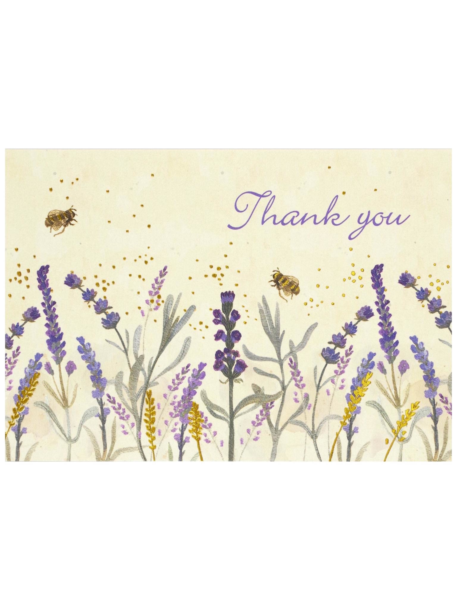 Peter Pauper Boxed Thank You Cards: Lavender & Honey