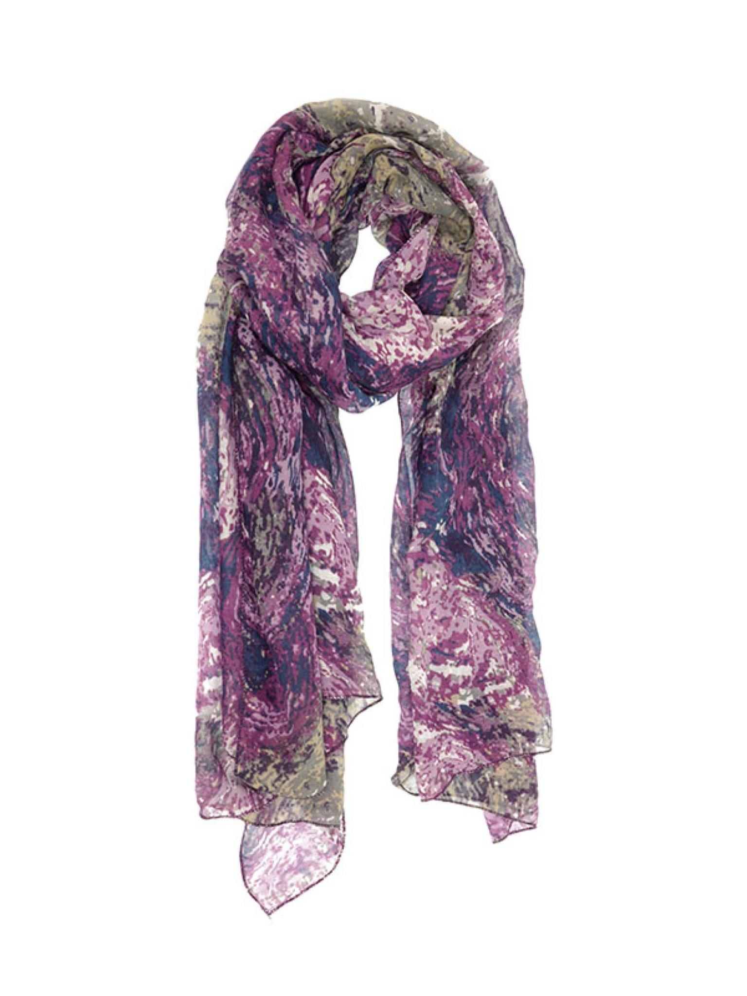 Joy Susan Dark Violet Painted Circles Scarf