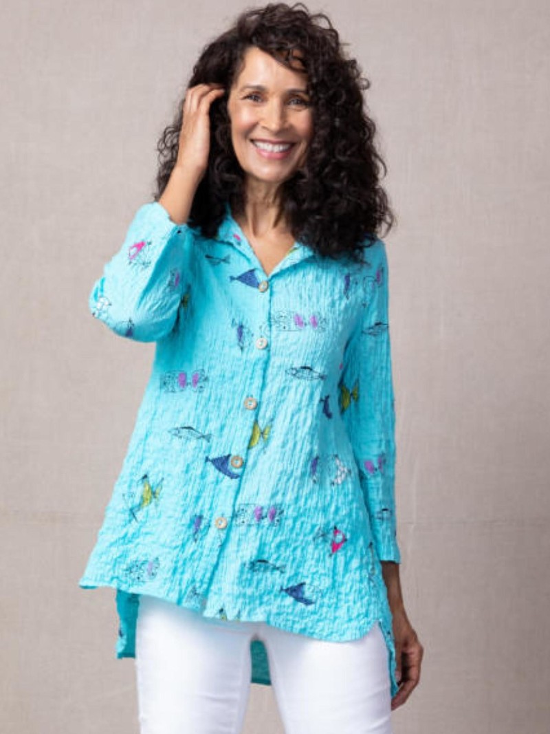Gone Fishing Angle Hem Tunic - New 