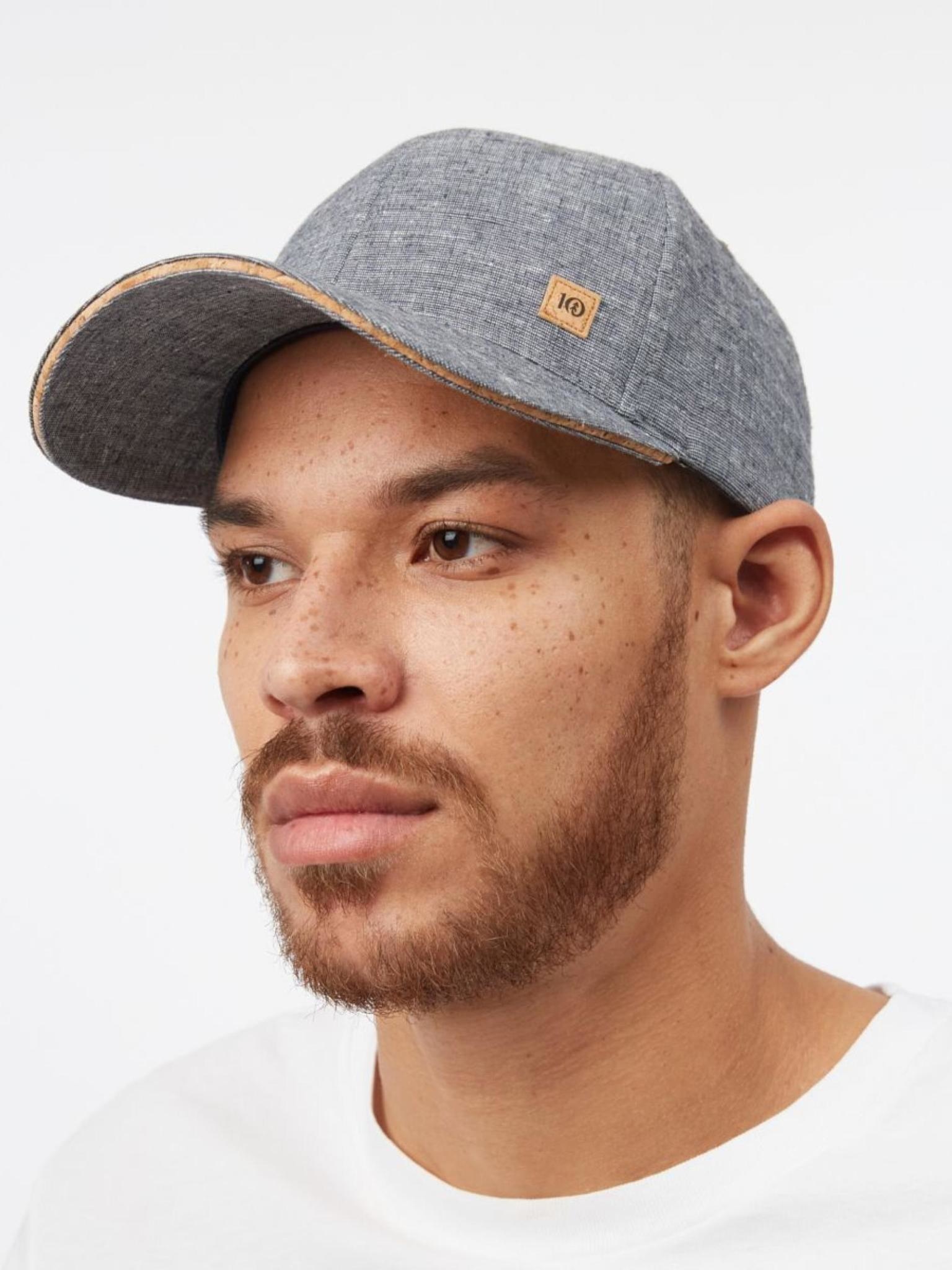 Tentree Cork Icon Hemp Elevation Hat Dark Ocean Blue Heather