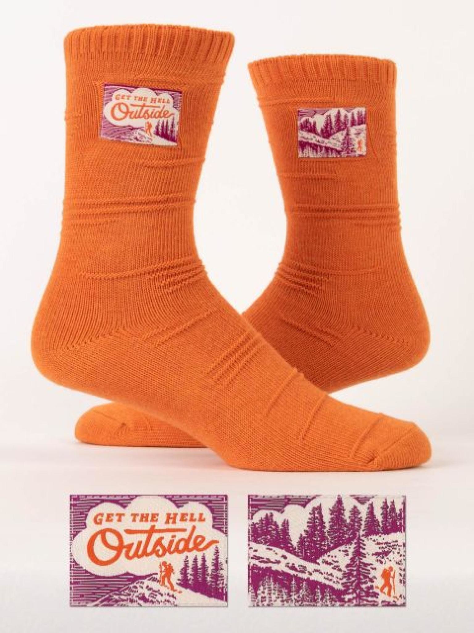 Blue Q Get The Hell Outside Tag Socks