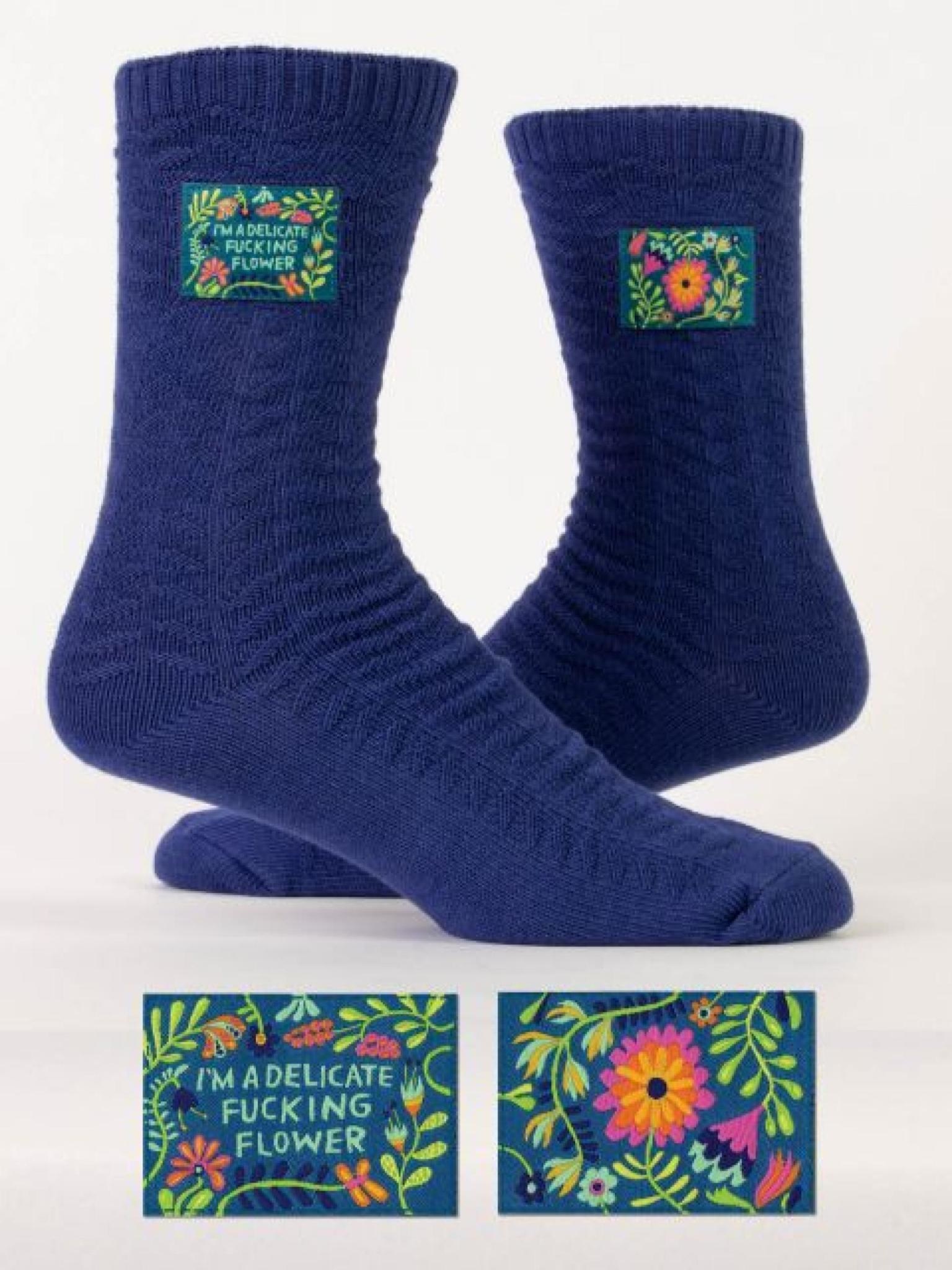 Blue Q Delicate F*cking Flower Tag Socks