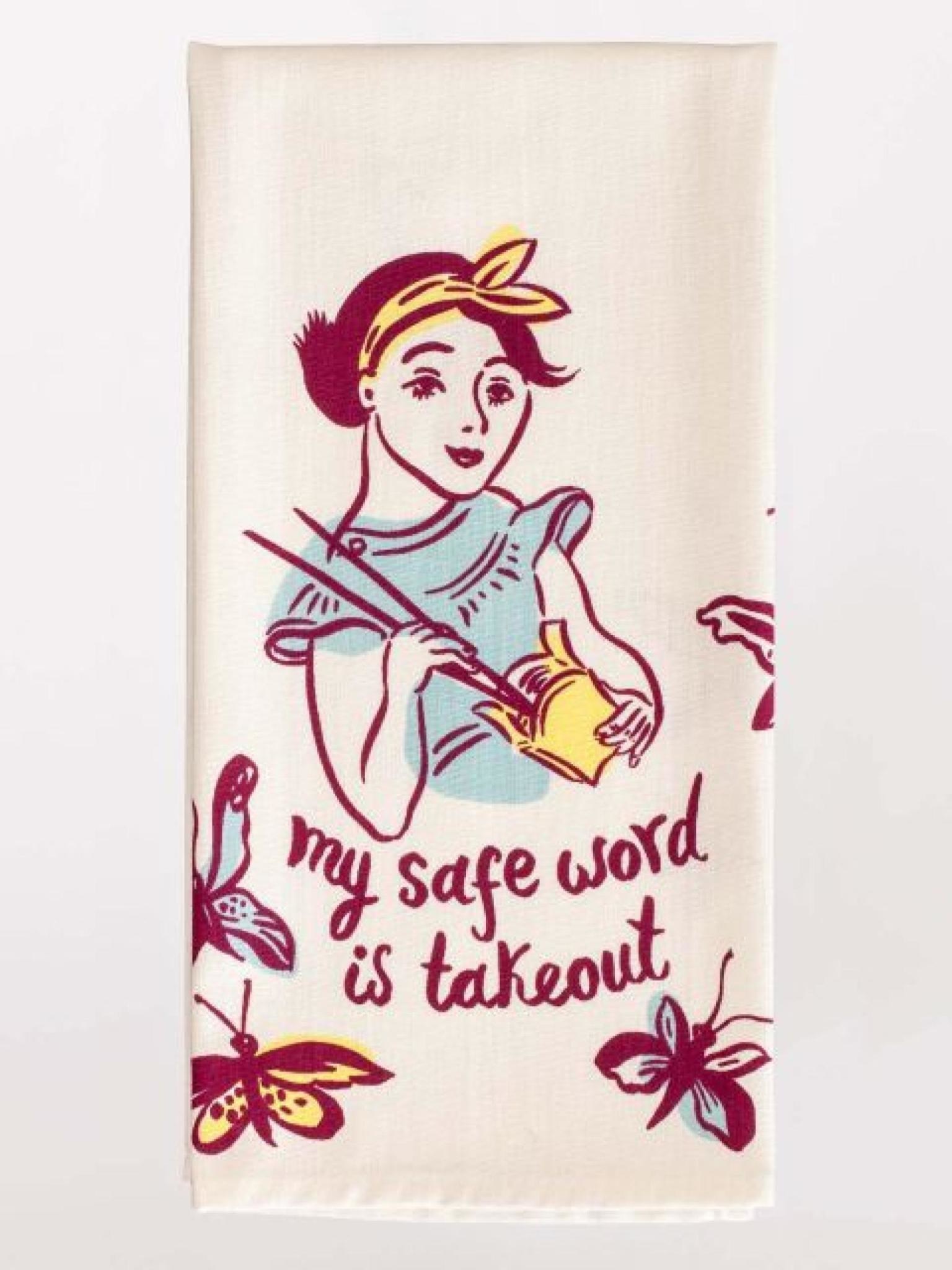 Blue Q Safe Word is Takeout Dishtowel