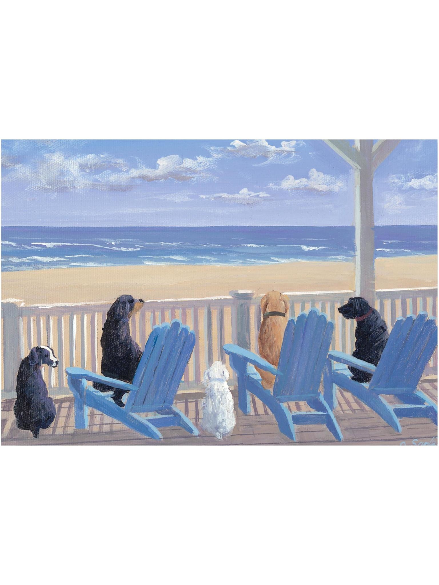 Peter Pauper Dogs in Deck Chairs Note Cards