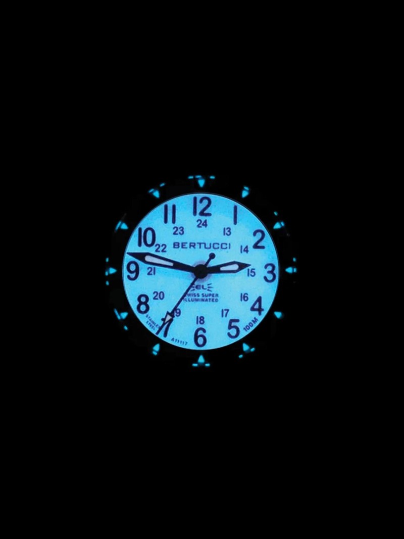 Bertucci A-2SEL Super Illuminated Backlit Watch Ghost Gray # 125 Defender Drab Nylon Band
