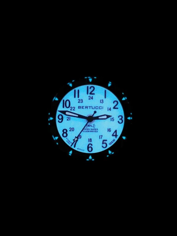 Bertucci A-2SEL Super Illuminated Backlit Watch Ghost Gray # 95 Black Nylon Band
