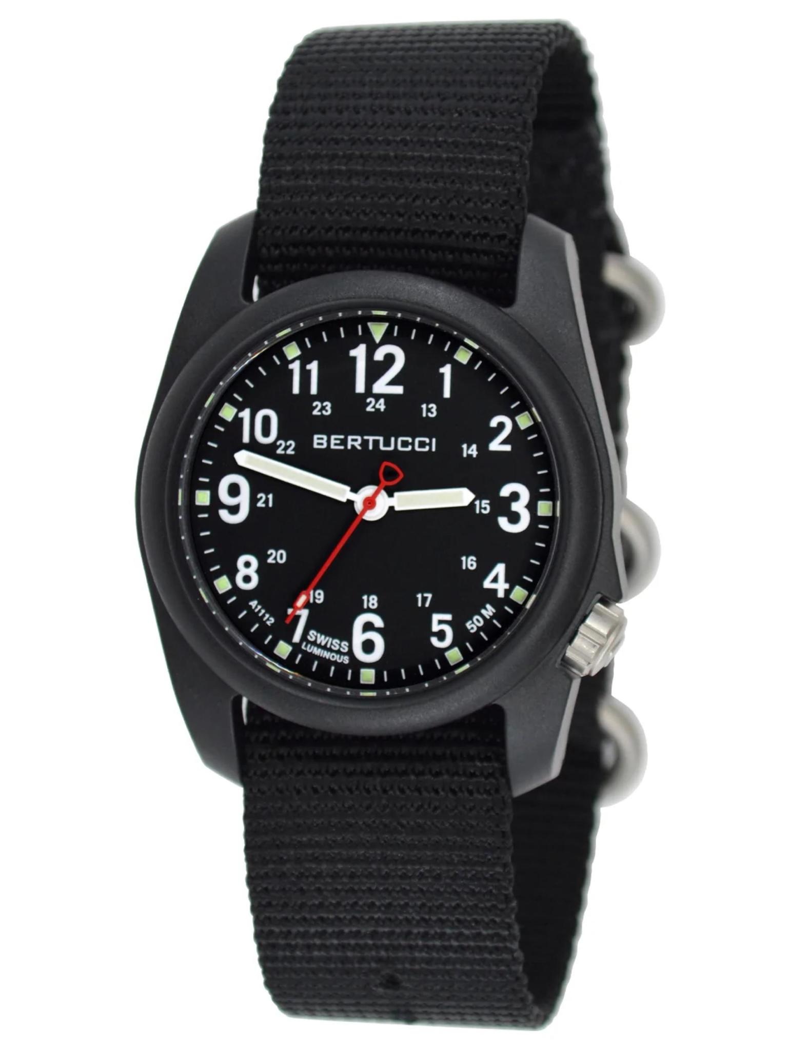 Bertucci DX3 Field Watch Black #95 Black Nylon Band