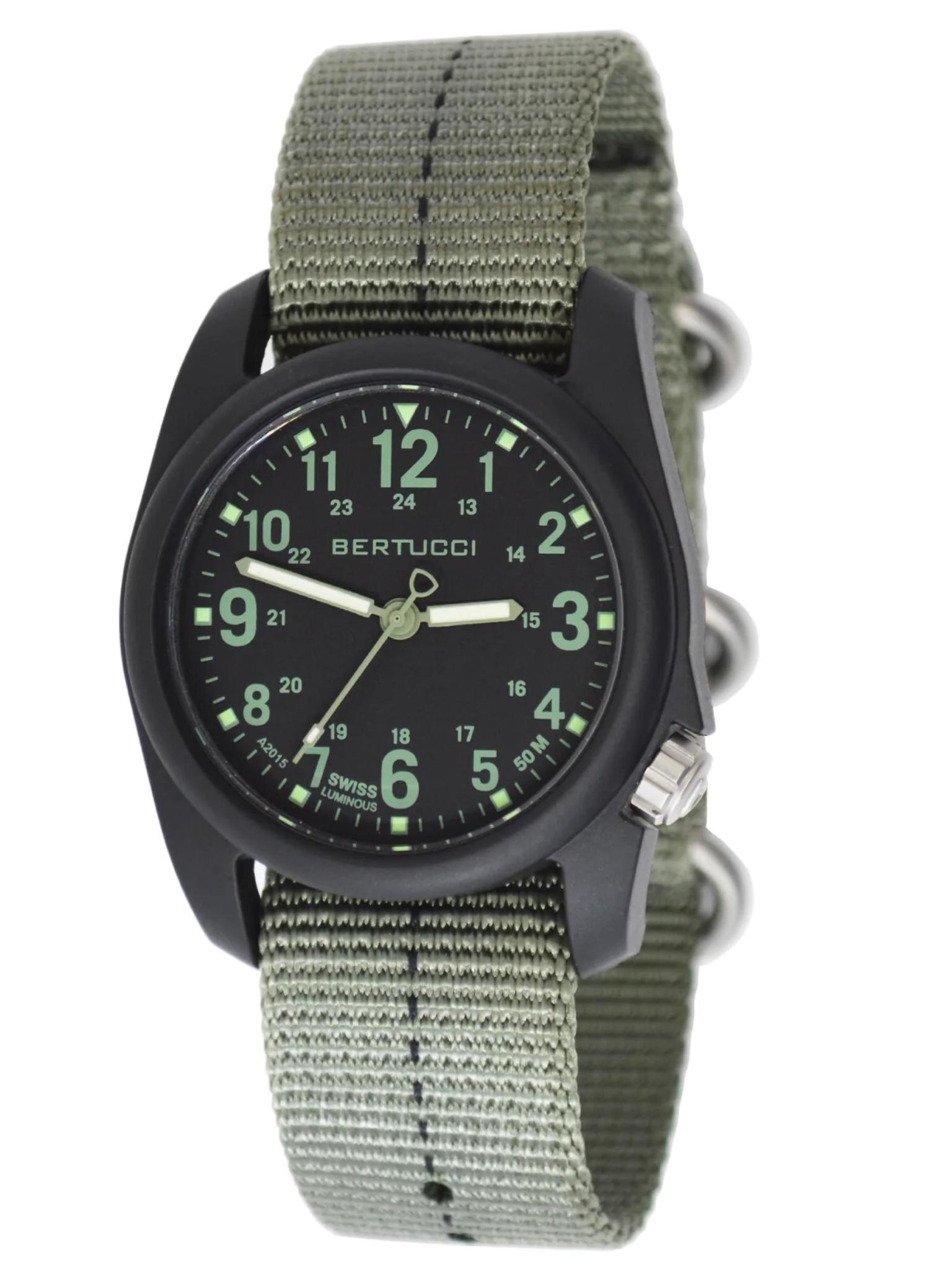 Bertucci DX3 Plus Watch Black/Drab # 158 Defender Drab/Black Nylon Band