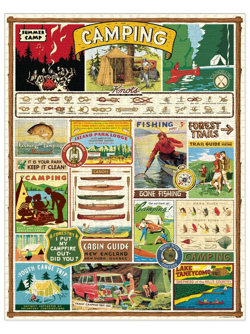 Cavallini Vintage 1000 Piece Puzzle Camping