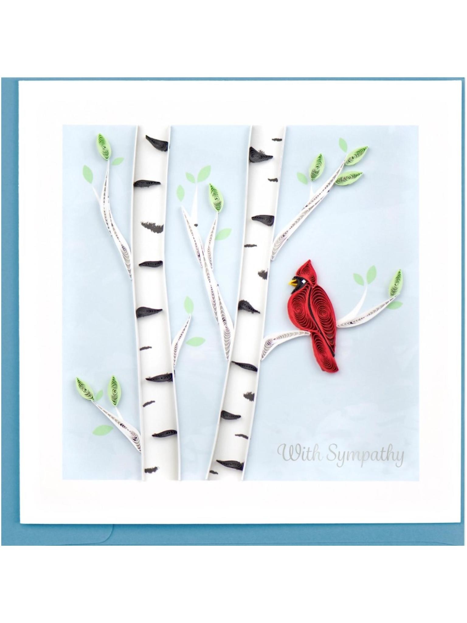 Quilling Card Cardinal Sympathy