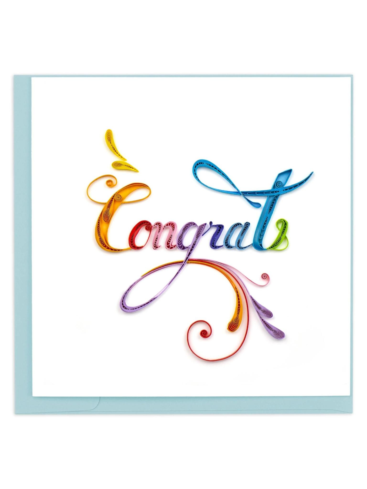 Quilling Card Rainbow Congrats
