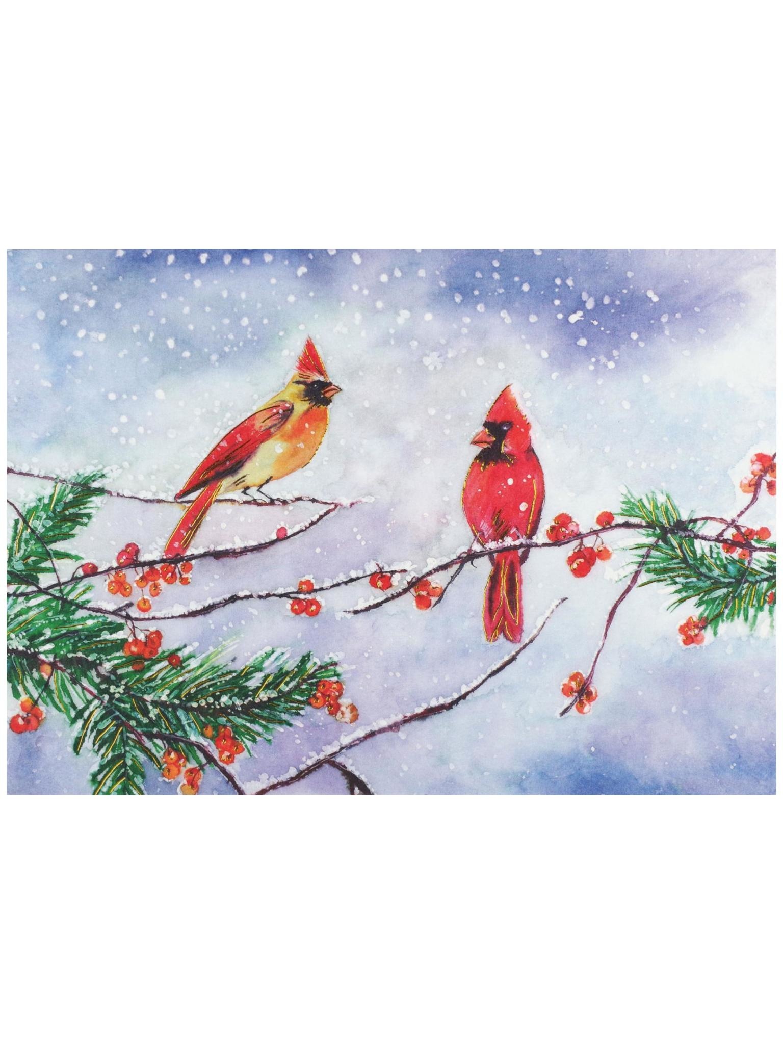 Peter Pauper Cardinals & Berries Deluxe Boxed Holiday Cards
