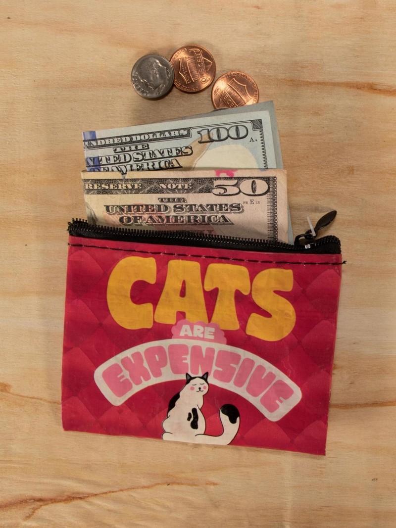 Blue Q Cats Are Expensive Coin Purse
