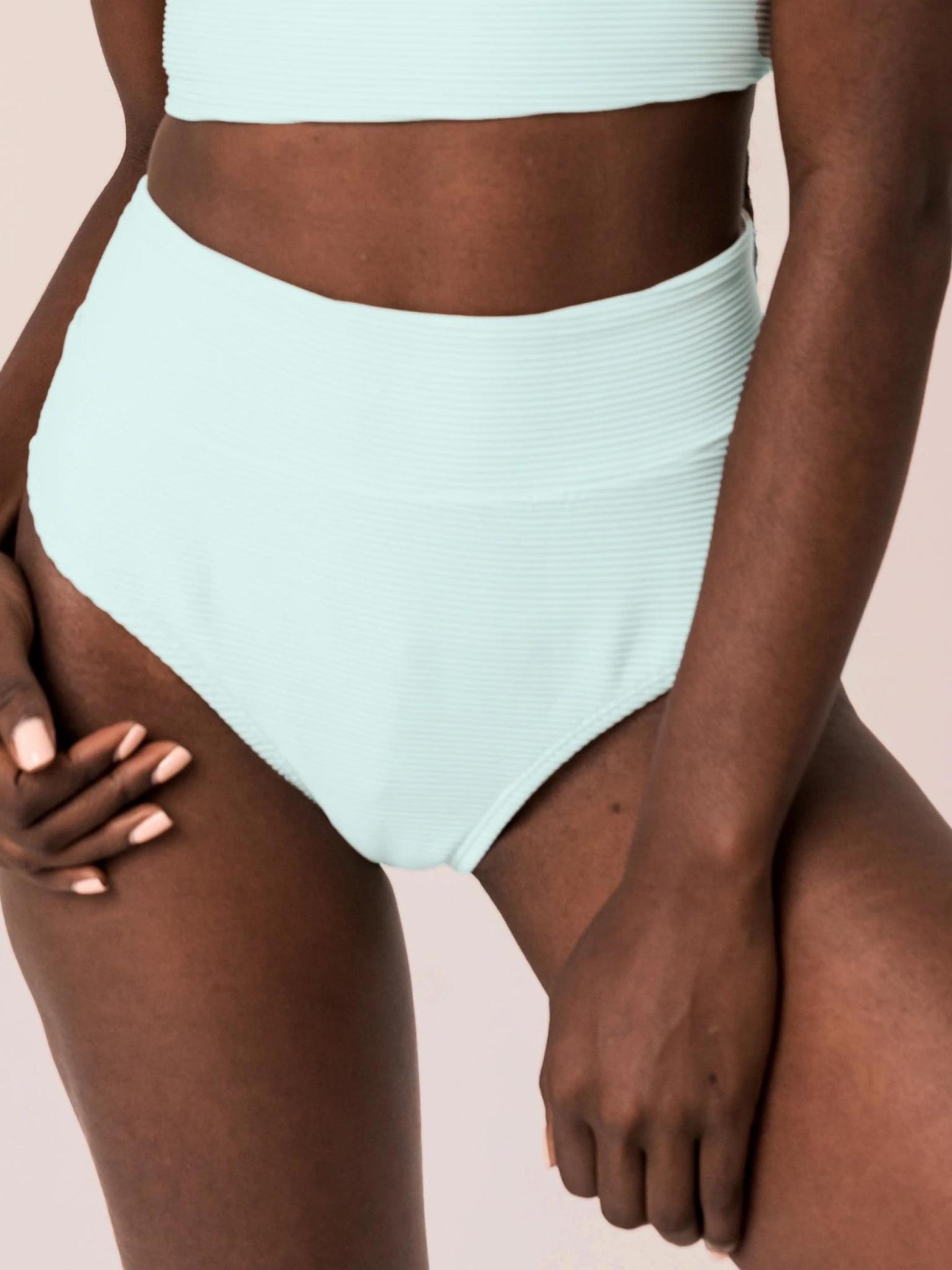 nani Swimwear Textured Sea Foam Mid-Rise Bottom