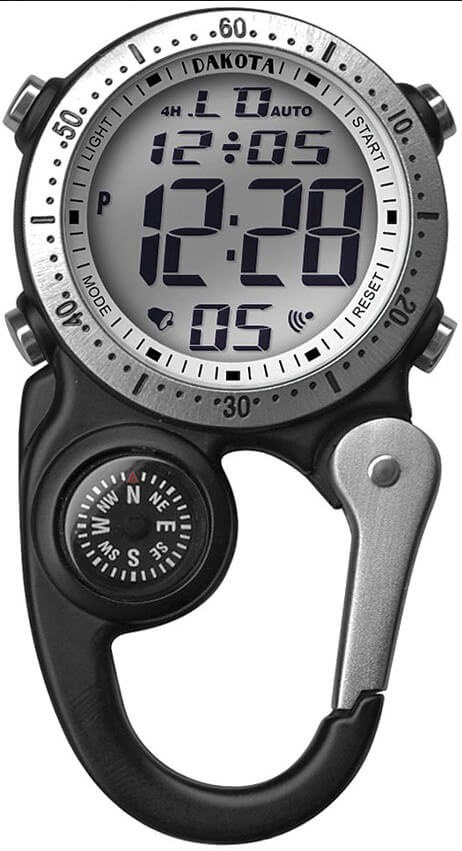 Mini Clip Microlight Compass Watch Black