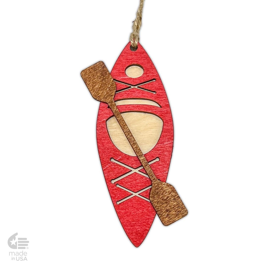 Kayak Ornament Red