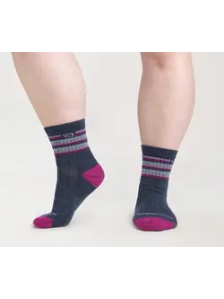 Women's Multi Stripe Midweight Micro Crew Sock