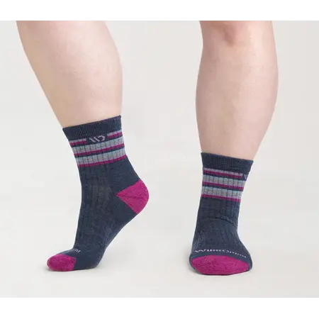 Women's Multi Stripe Midweight Micro Crew Sock