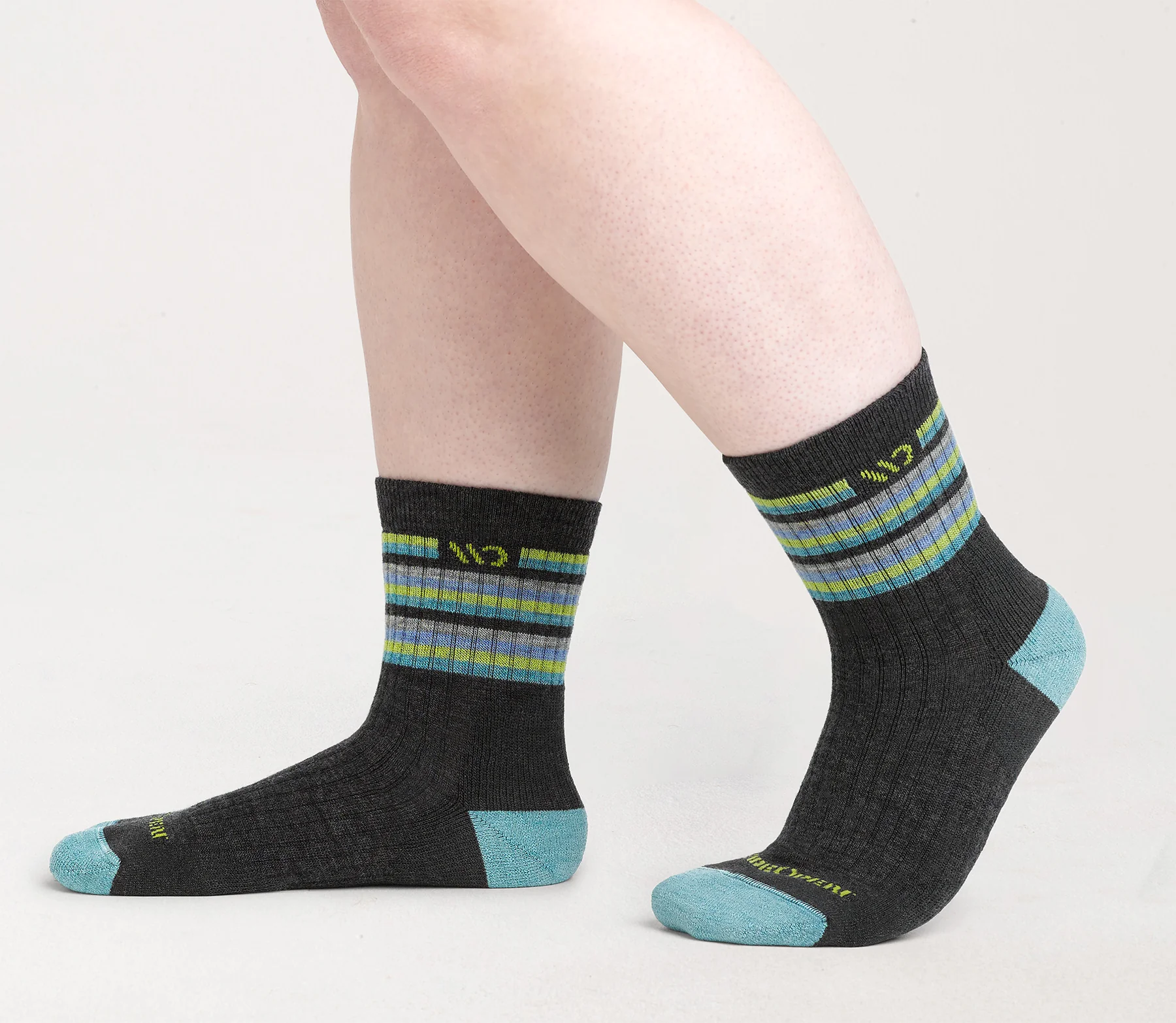 Women's Multi Stripe Midweight Micro Crew Sock