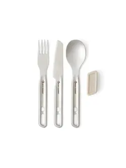 Sea To Summit Detour Stainless Steel Cutlery 3-Piece Set w/ Silicone Keeper