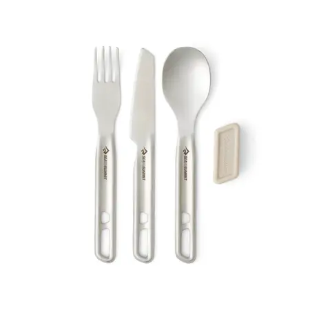 Sea To Summit Detour Stainless Steel Cutlery 3-Piece Set w/ Silicone Keeper