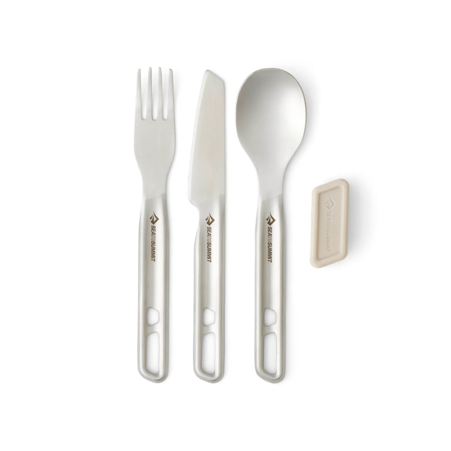 Sea To Summit Detour Stainless Steel Cutlery 3-Piece Set w/ Silicone Keeper