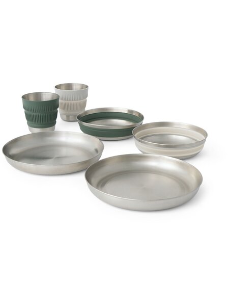 Sea To Summit Detour Stainless Steel Collapsible Dinnerware 6-Piece Set