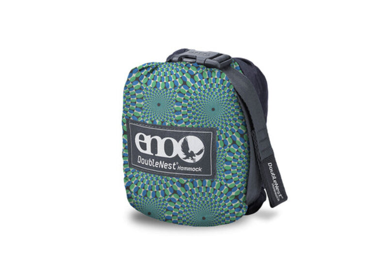 ENO DoubleNest Print Hammock Optical Illusion/Charcoal