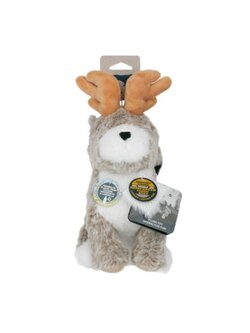 Plush Jackalope Animated Dog Toy