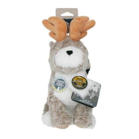Plush Jackalope Animated Dog Toy