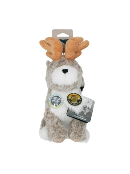 Plush Jackalope Animated Dog Toy