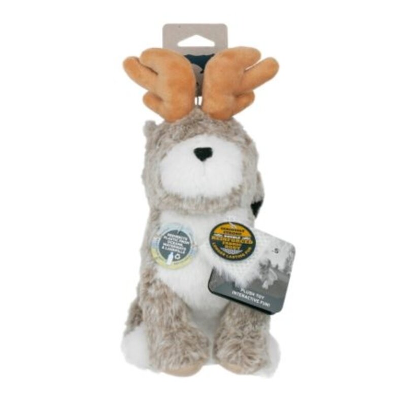Plush Jackalope Animated Dog Toy