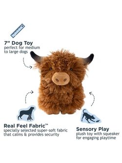 Highland Cow Indoor Fetch Ball 2 In  1 Toy 4"