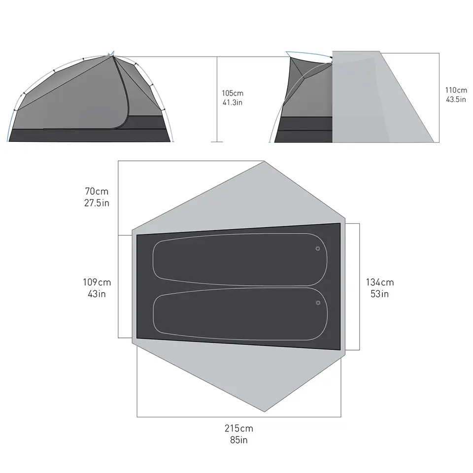 Sea To Summit Telos TR2 Tent 2 Person Shale Grey