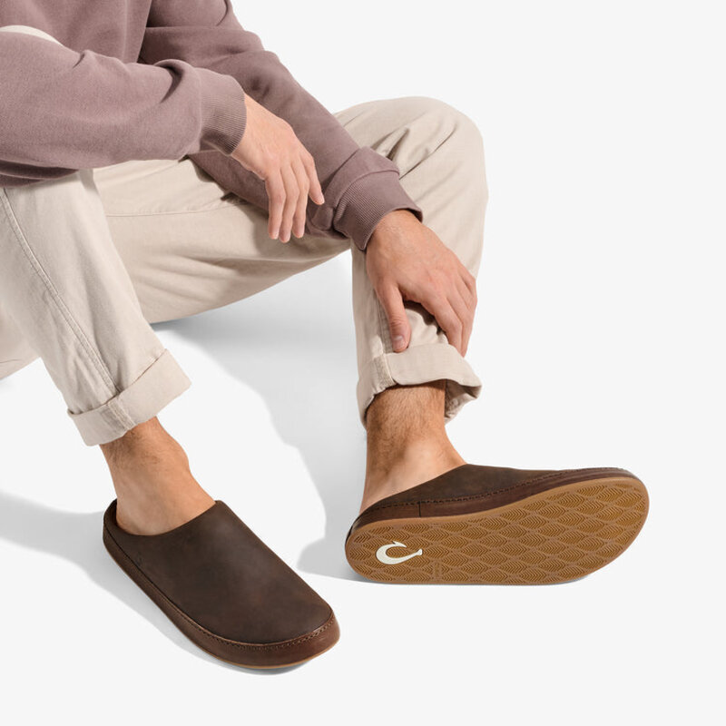 Olukai Men Hamani Hulu Shearling Wool Lined Comfort Mule Slipper Size 12 Hāmani Hulu Men main image 2
