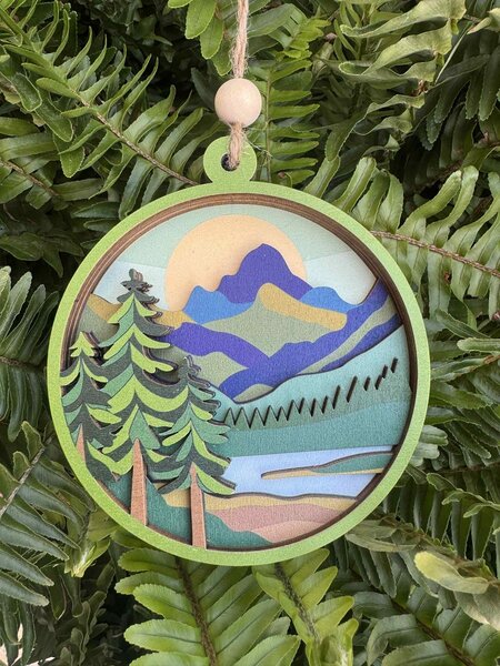 Wilusz Way Colorful Mountains - Round  Ornament