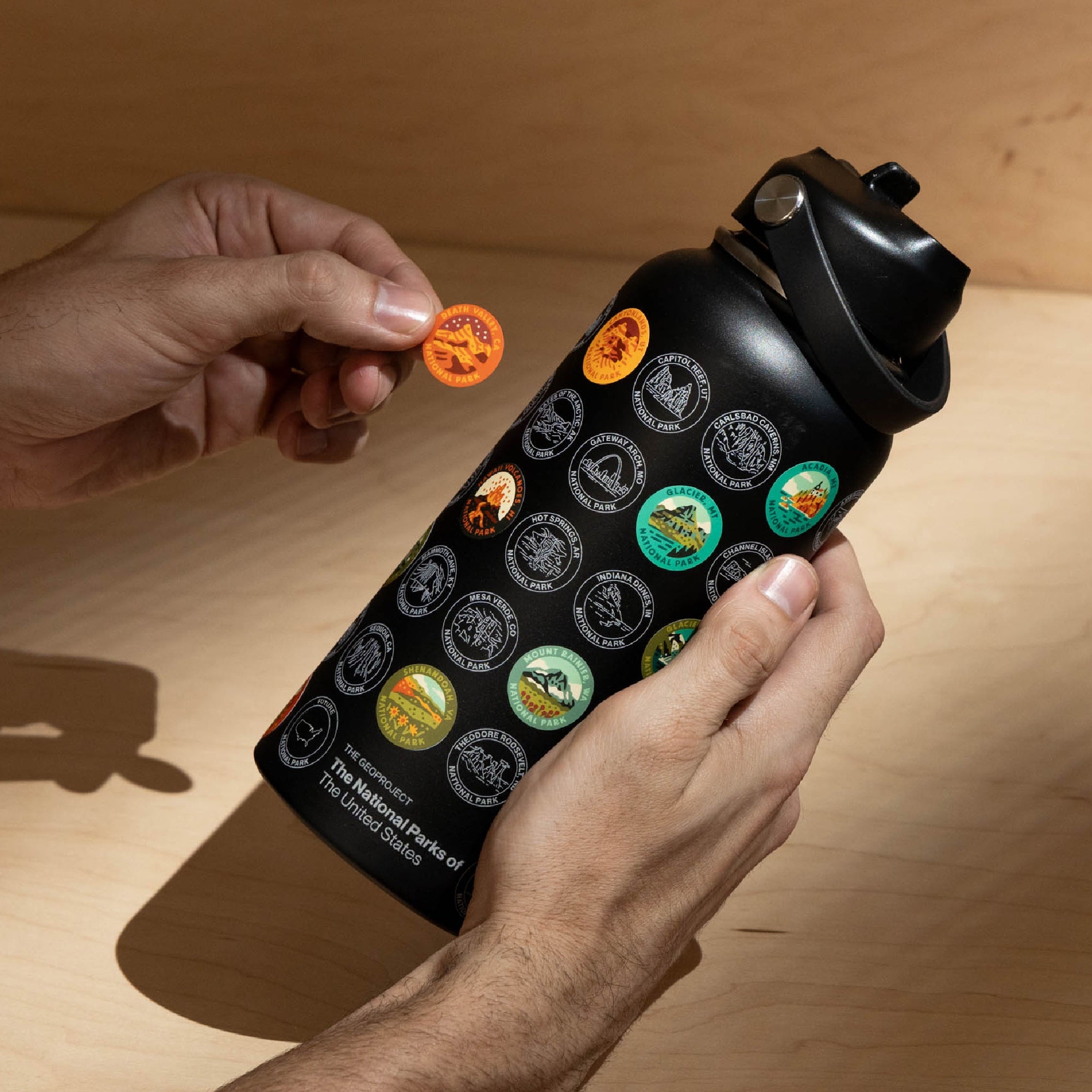 National Parks Insulated Sticker Bottle 32oz - Black