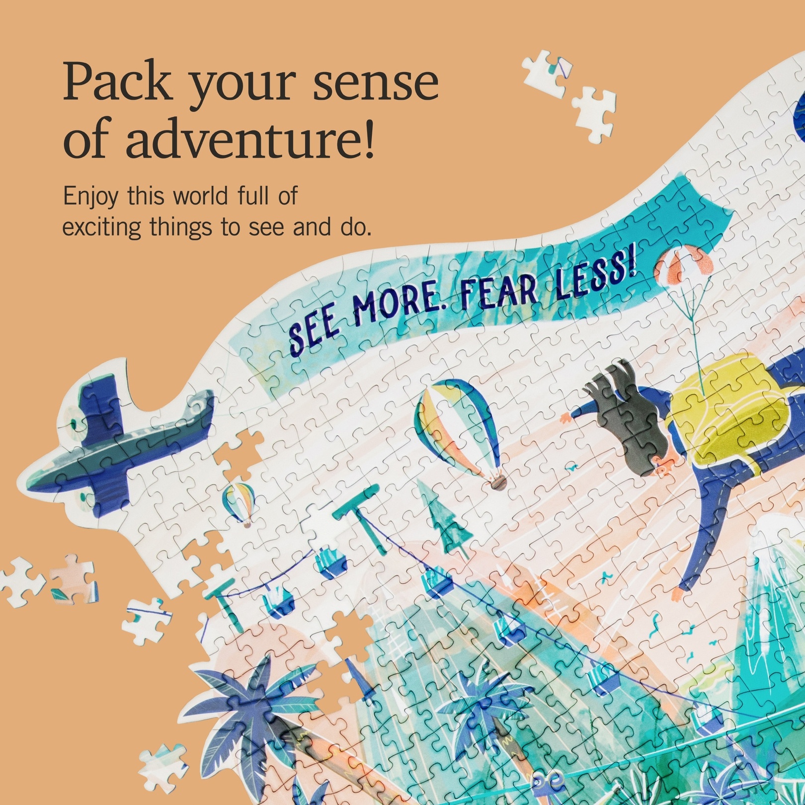 1000 Piece Puzzle, See More Fear Less, Firelight