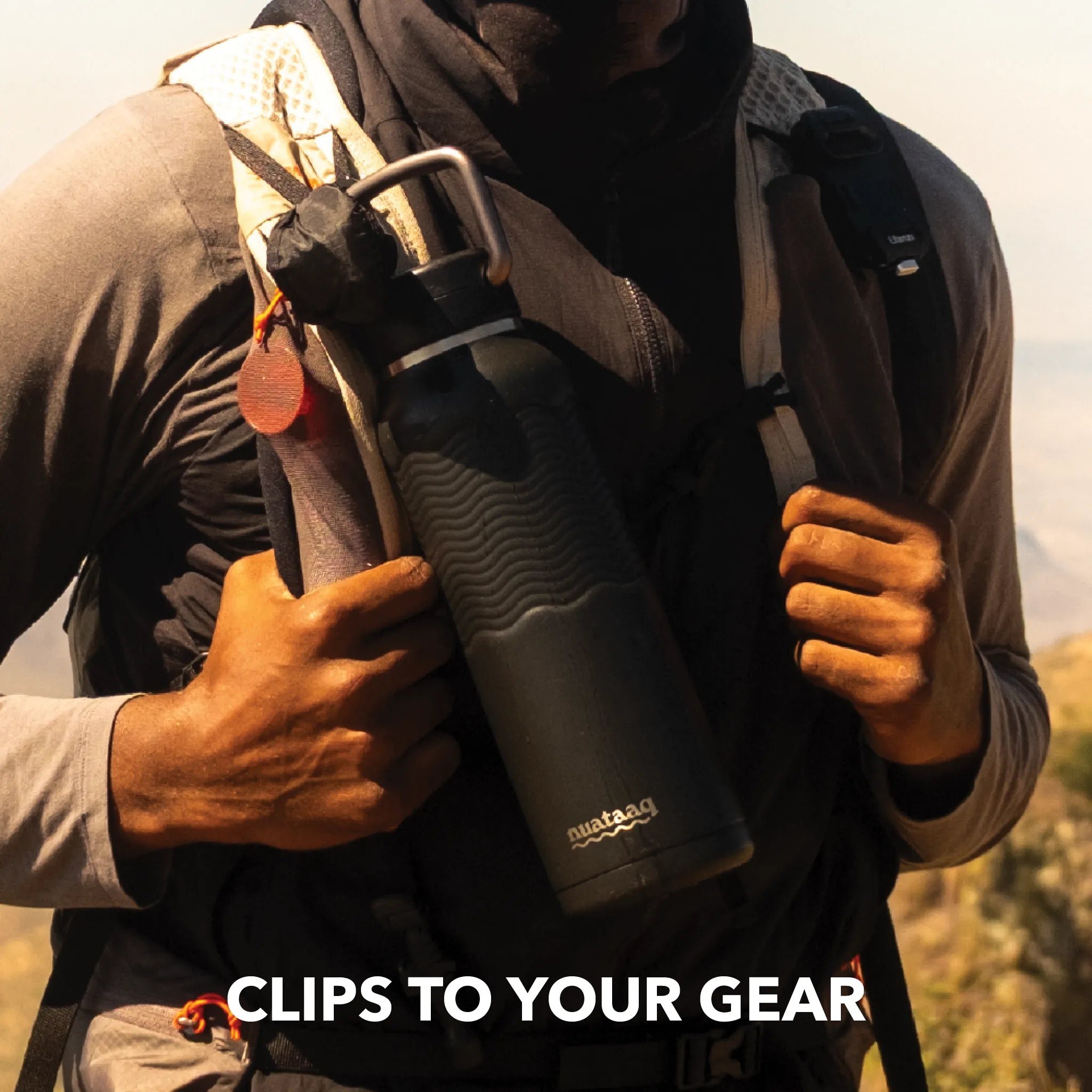 Nuataaq Carabiner Bottle - 34 oz Clip Cap