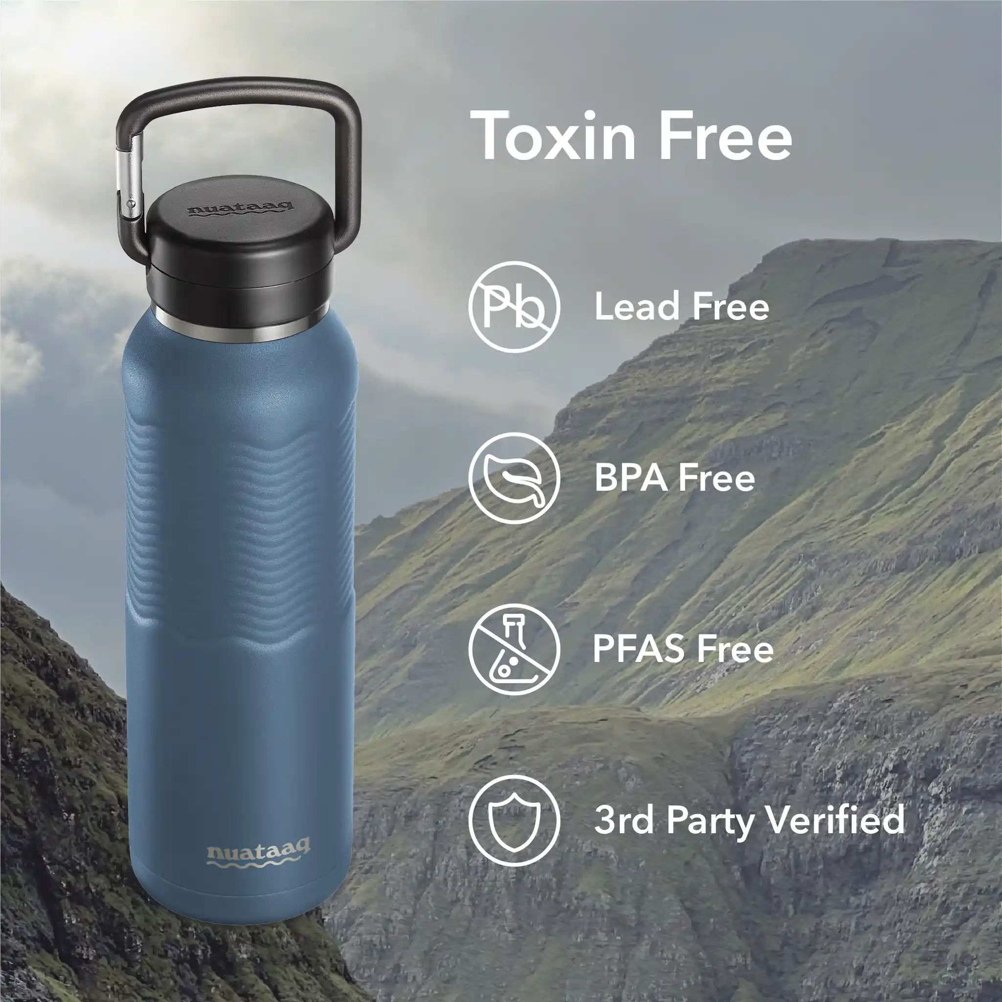 Nuataaq Carabiner Bottle - 34 oz Clip Cap