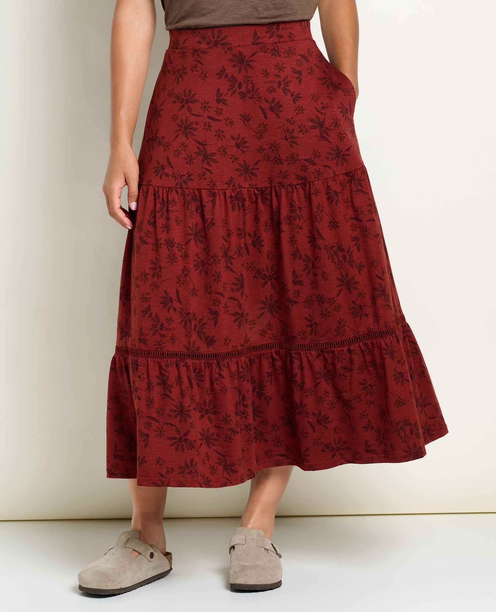 Toad & Co Women's Marigold Tiered Midi Skirt