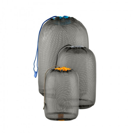 Sea To Summit Mesh Stuff Sack - Sets   [1] 3L Orange, [1] 5L Blue, [1] 8L Grey