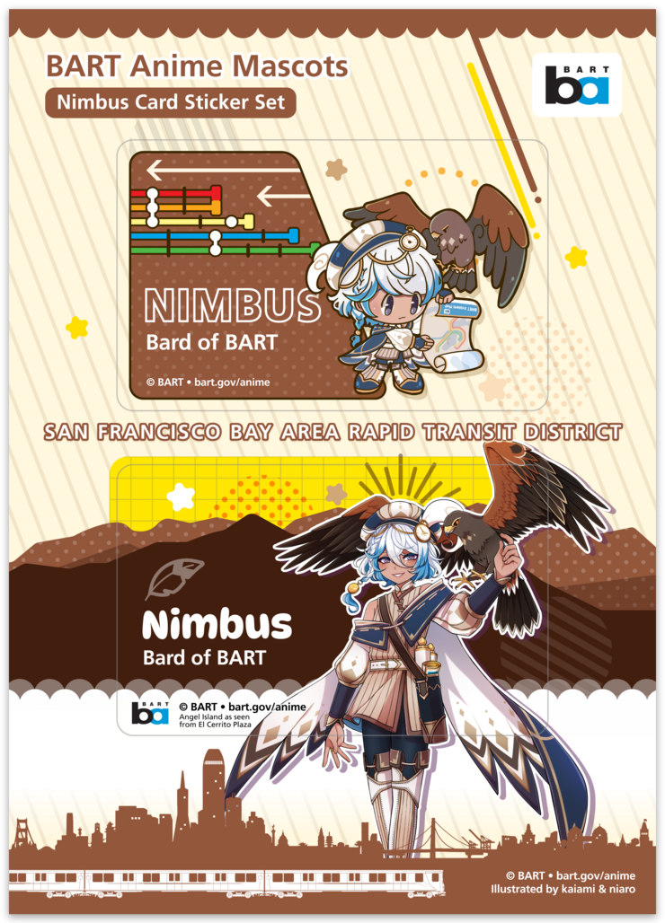 BART Anime Transit Card Stickers - Nimbus