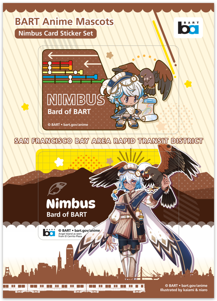 *NEW* BART Anime Transit Card Stickers - Nimbus