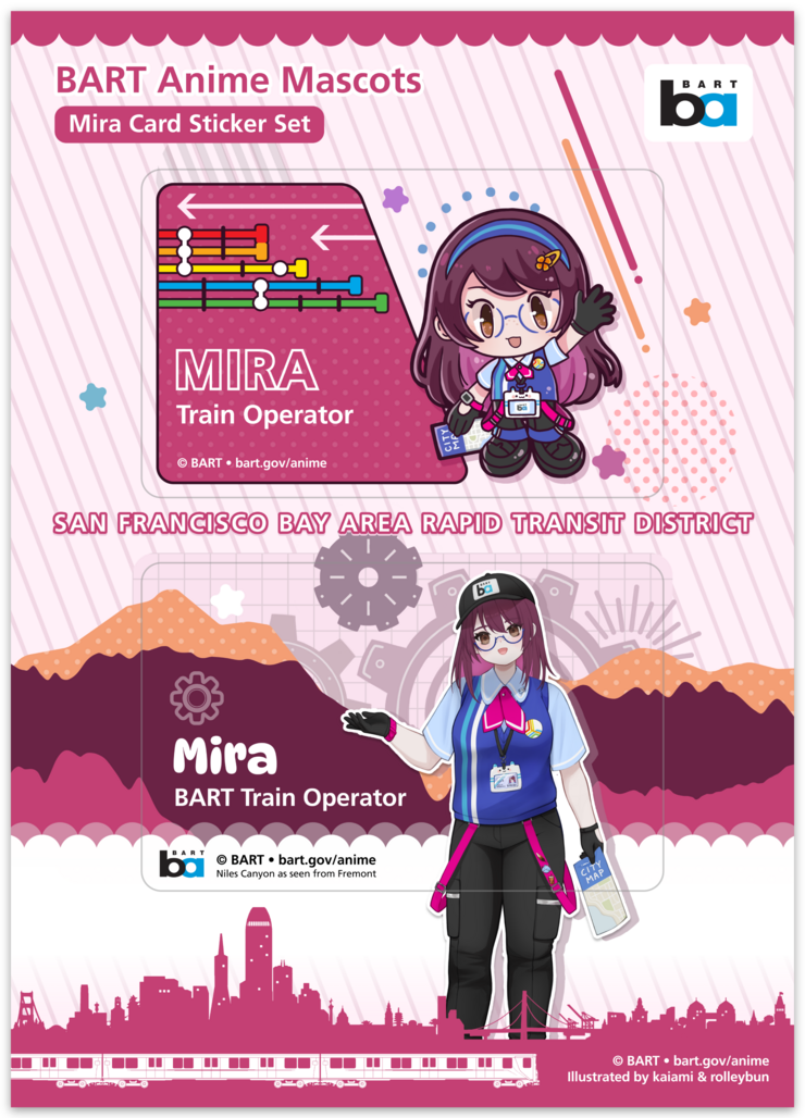 *NEW* BART Anime Transit Card Stickers - Mira