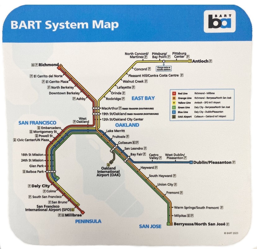 BART System Map Eyeglass Wipe