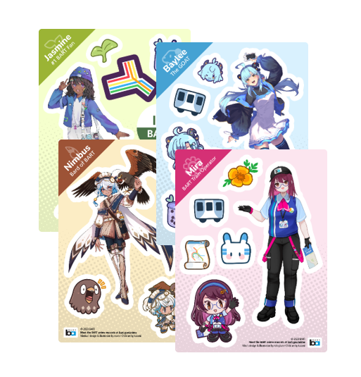 Anime Mascot Stickers 4-Pack