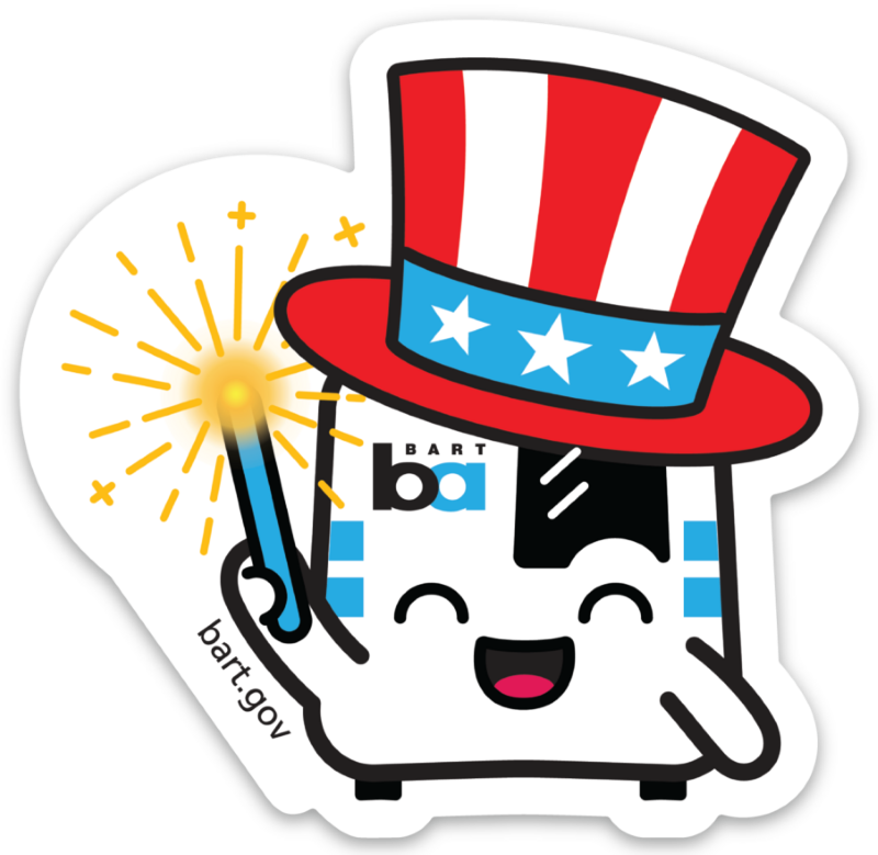 4th of July BARTy Sticker
